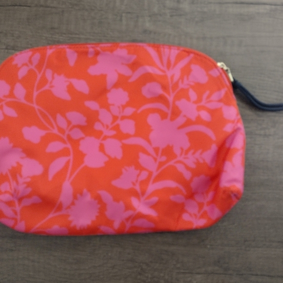 Talbots Orange Pink Florals Makeup bag NWOT - Picture 2 of 6